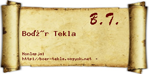 Boér Tekla névjegykártya